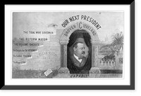 Campaign poster showing Cleveland's stepping stones from the village clerk" through "the tidal wave governor" to "our next president"", Vintage Poster