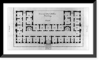 Historic Framed Print, Floor plan of the General Post Office Building [Wash., D.C.],  17-7/8" x 21-7/8"