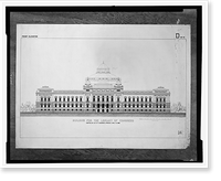 Historic Framed Print, [Library of Congress, Washington, D.C. Exterior elevation, D series],  17-7/8" x 21-7/8"