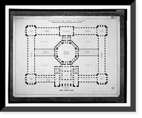 Historic Framed Print, [Library of Congress, Washington, D.C. First story plan, D series],  17-7/8" x 21-7/8"