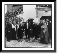 Andrew Carnegie, William Howard Taft, Elihu Root and Cardinal Gibbons, with others posed in Pan American Union Building, Washington, D.C, Vintage Print