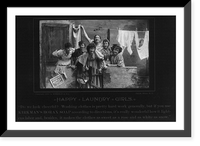 Historic Framed Print, Happy Laundry Girls - 2,  17-7/8" x 21-7/8"