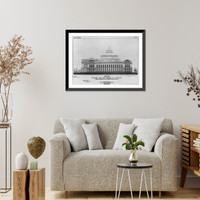 Historic Framed Print, Designs for Building for the Library of Congress: Side elevation, no. VII,  17-7/8" x 21-7/8"
