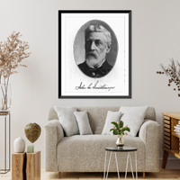 Historic Framed Print, [John L. Smithmeyer, d. 1908, bust portrait, facing left],  17-7/8" x 21-7/8"