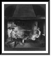 The old folks at home - interior of an Irish Cabin, Vintage Poster