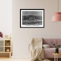 Historic Framed Print, The Old Fort, 1744, Greenfield, Mass.,  17-7/8" x 21-7/8"