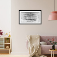Historic Framed Print, President's House [White House] - North Front,  17-7/8" x 21-7/8"