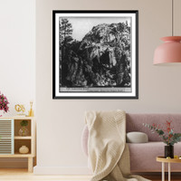 Historic Framed Print, Lakeview Bluff, 350 feet high, from the Wagon Road,  17-7/8" x 21-7/8"