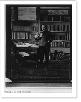 Antique Photo Print - Kipling in his study at Naulakha