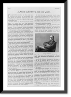 Alfred Clements, three-quarters length, seated, facing left. With page of text on his photographic works Classic, Vintage Print