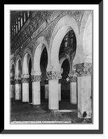 Historic Framed Print, [Toledo, Spain - interior view of St. Maria La Blanca, showing arched columns],  17-7/8" x 21-7/8"