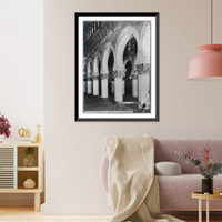 Historic Framed Print, [Toledo, Spain - interior view of St. Maria La Blanca, showing arched columns],  17-7/8" x 21-7/8"