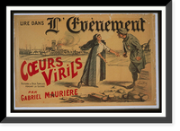 Historic Framed Print, Lire dans LEvenement. Coeurs virils. par Gabriel Maurieacutere,  17-7/8" x 21-7/8"