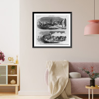 Two views: Group of guns and gun carriages dismantled by Major Anderson at Fort Moultire; Battery at Fort Moultrie, bearing on Fort Sumter, Antique Poster