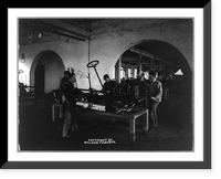 Men assembling auto in a plant, Vintage Poster