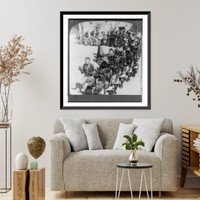 Historic Framed Print, The Masked Kachinas (Hopi Indian Rain-makers"),  Village of Shonghopavi,  Arizona" - 2,  17-7/8" x 21-7/8"