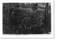 The Army of the Cumberland - capture of Rebel rifle-pits in Lookout Valley by the thirty-Third Massachusetts and Seventy-Third ohio Volunteers, Historic Print