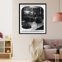 Historic Framed Print, President Theodore Roosevelt's dinner to Prince Henry of Pless, in the East Room, White House [unoccupied, decorated tables],  17-7/8" x 21-7/8"