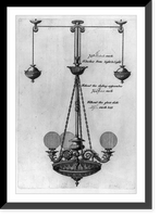 Lamps, chandeliers, and pipe fixtures for gas lamps, highly ornamented ca 1830-1850 - 5, Historic Print