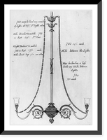 Lamps, chandeliers, and pipe fixtures for gas lamps, highly ornamented ca 1830-1850 - 6, Historic Reproduction