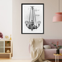 Lamps, chandeliers, and pipe fixtures for gas lamps, highly ornamented ca 1830-1850 - 7, Antique Wall Art