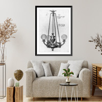 Lamps, chandeliers, and pipe fixtures for gas lamps, highly ornamented ca 1830-1850 - 7, Antique Wall Art