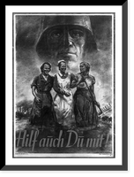 Historic Framed Print, Hilf auch Du mit!,  17-7/8" x 21-7/8"