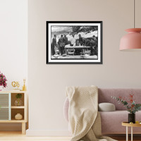 Hermann G&ouml;ring seated at outdoor table surrounded by standing Luftwaffe officers, Wildpark, Vintage Poster