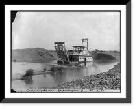 Antique Scenic Print - California - Large dredge being used