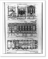 Historic Framed Print, [Composite of 5 architectural drawings of the First National Bank, Lynchburg, Va.],  17-7/8" x 21-7/8"