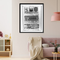 Historic Framed Print, [Composite of 5 architectural drawings of the First National Bank, Lynchburg, Va.],  17-7/8" x 21-7/8"