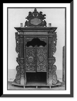 Historic Framed Print, Carved wood confessional from Spanish colonial period, Paraguay,  17-7/8" x 21-7/8"