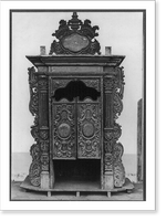 Historic Framed Print, Carved wood confessional from Spanish colonial period, Paraguay,  17-7/8" x 21-7/8"