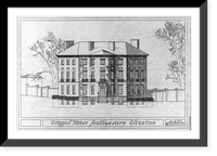 Repro. of 9 architectural drawings of Octagon house and outbuildings, Wash. D.C.: Southwestern elevation: Pl. 9, Antique Poster