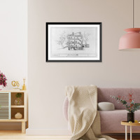 Repro. of 9 architectural drawings of Octagon house and outbuildings, Wash. D.C.: Section AB - pl. 12, Historic Print