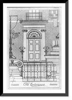 Repro. of 9 architectural drawings of Octagon House and outbuildings, Wash. D.C.: The Entrance - pl. 21, Antique Poster