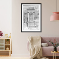 Repro. of 9 architectural drawings of Octagon House and outbuildings, Wash. D.C.: The Entrance - pl. 21, Antique Poster