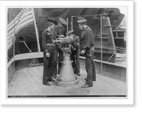 Historic Framed Print, U.S.S. FREE LANCE - a gatling gun and crew, ca. 1898,  17-7/8" x 21-7/8"