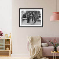 Historic Framed Print, U.S.S. FREE LANCE - a gatling gun and crew, ca. 1898,  17-7/8" x 21-7/8"