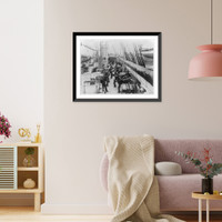 Historic Framed Print, U.S.S. ENTERPRISE: sword exercise [on deck],  17-7/8" x 21-7/8"