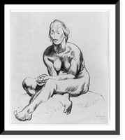 Historic Framed Print, Nude with folded hands,  17-7/8" x 21-7/8"