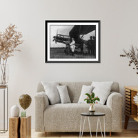 Historic Framed Print, [Visit of Yugoslavia's prince Paul to the fighter wing Richthofen" in D&ouml;beritz,  Germany ]",  17-7/8" x 21-7/8"