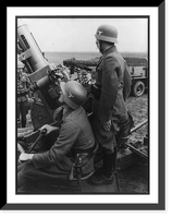 Historic Framed Print, [Hermann G&ouml;ring inspecting anti-aircraft battery],  17-7/8" x 21-7/8"