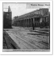 Historic Framed Print, Vendue Range, Charleston, S.C. ruins of buildings,  17-7/8" x 21-7/8"