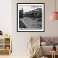 Historic Framed Print, Vendue Range, Charleston, S.C. ruins of buildings,  17-7/8" x 21-7/8"