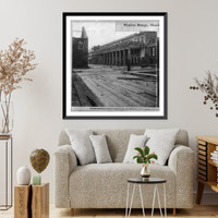 Historic Framed Print, Vendue Range, Charleston, S.C. ruins of buildings,  17-7/8" x 21-7/8"