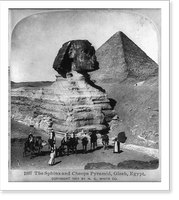 Historic Framed Print, The Sphinx and Cheops Pyramid, Gizeh, Egypt,  17-7/8" x 21-7/8"