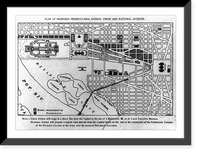 Plan of proposed Pennsylvania Avenue, Union and National Avenues Classic, Historic Reproduction