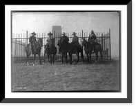 Historic Framed Print, Custer monument and group,  17-7/8" x 21-7/8"