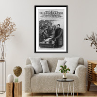 President Arthur registering as a voter at the Registration Office, No. 402 Third Avenue, New York City, Vintage Poster